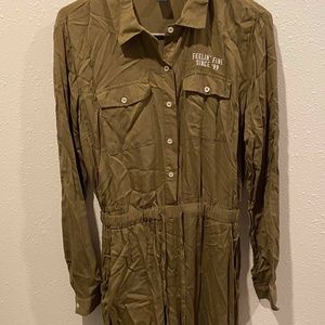 Forever 21 Army Green Jumpsuit